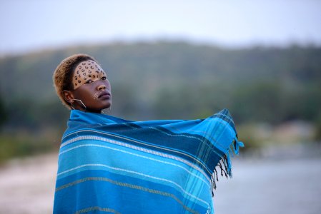 Selective Focus Photography Of Woman Wearing Scarf photo