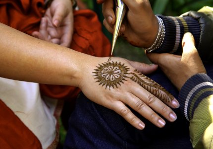 Mehndi Tattoo On Right Hand photo