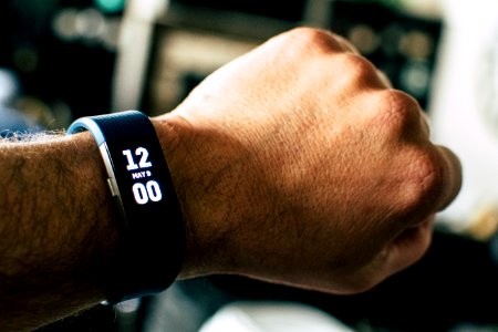 Black Activity Tracker Watch Reading 1200