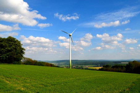 Grassland Wind Turbine Wind Farm Windmill photo