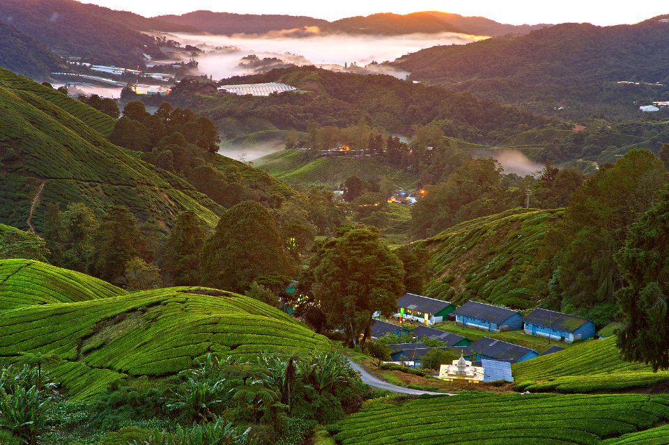 High Angle Photography Of Village On Green Mountains