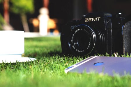Black Zenit Dslr Camera In Shallow Focus Photography photo
