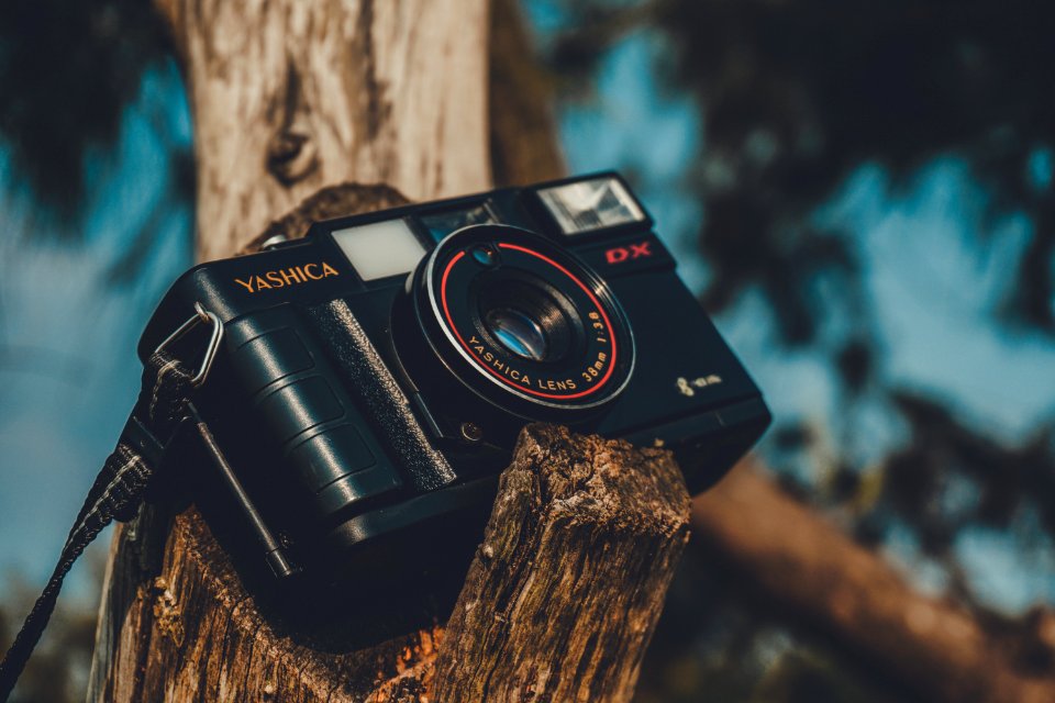 Black Yashica Point-and-shoot Camera