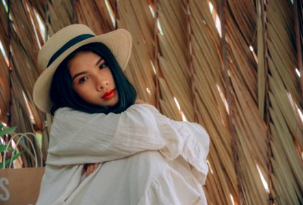 Woman Wearing Brown Hat photo