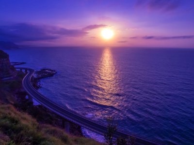 Body Of Water Across Sunset photo