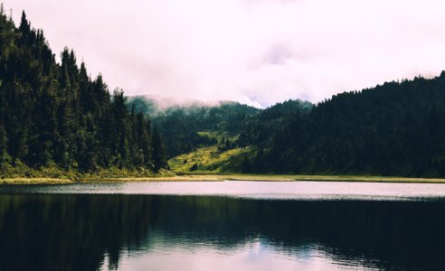 Body Of Water And Mountain Photography photo