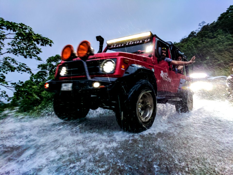 Red And Black Vehicle