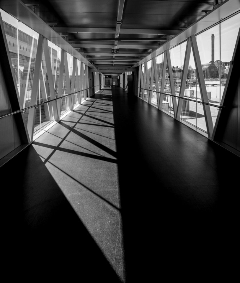 Grayscale Photo Of Bridge