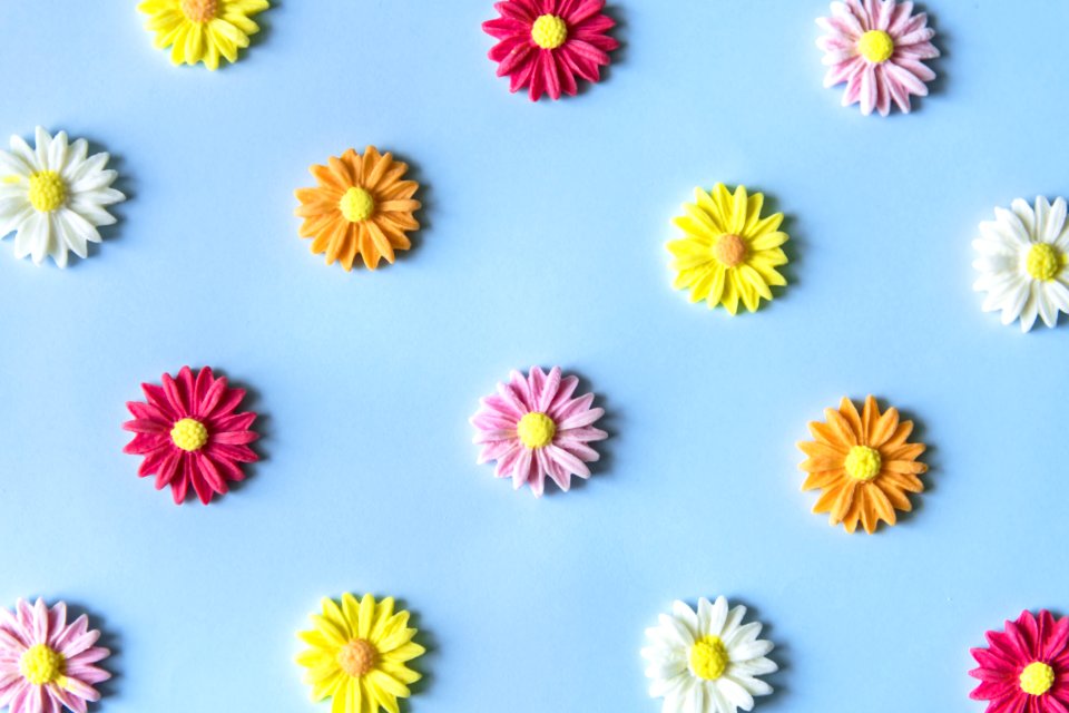 Sugar Flowers In A Colorful Pattern