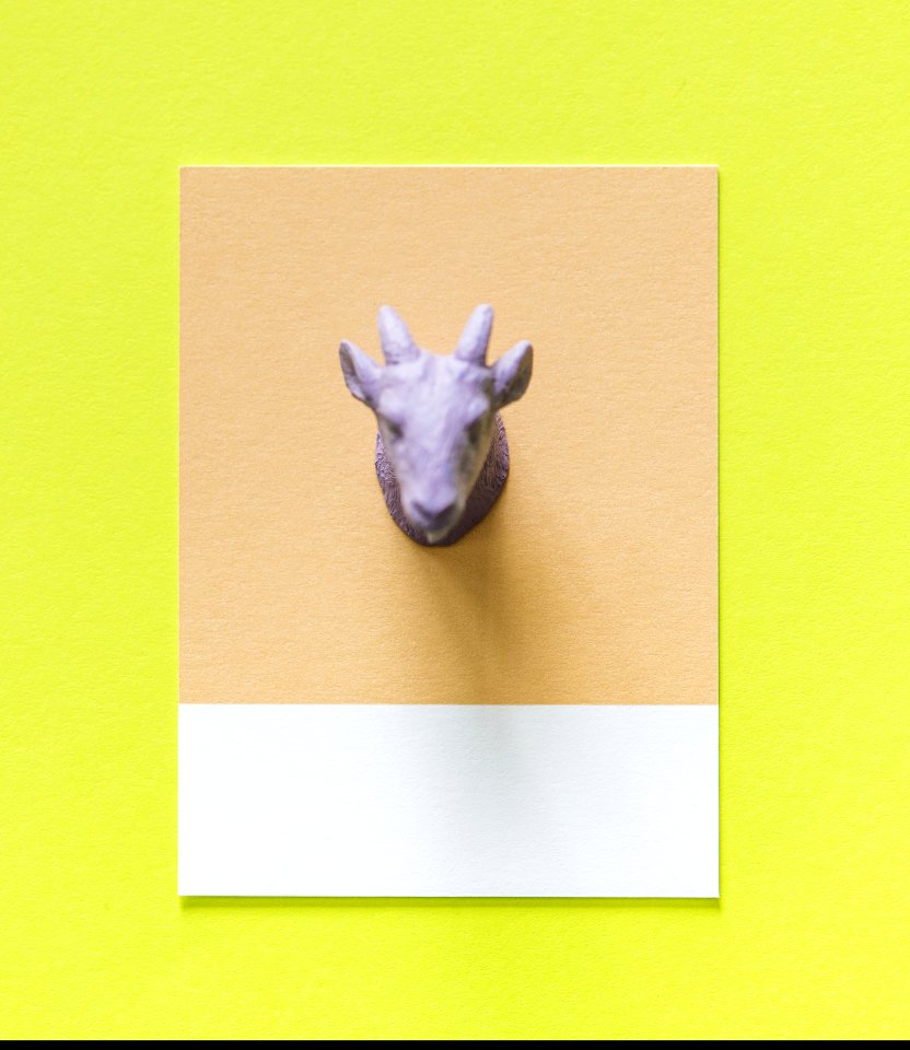 Colorful Goat Figure On A Paper