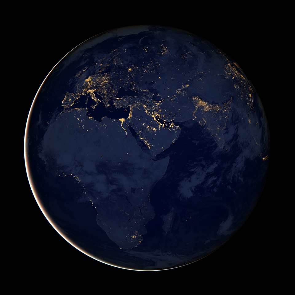 Cities lights space