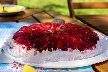 Dessert Torte Whipped Cream Strawberry Pie photo