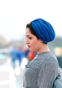 Woman In Blue Headdress photo