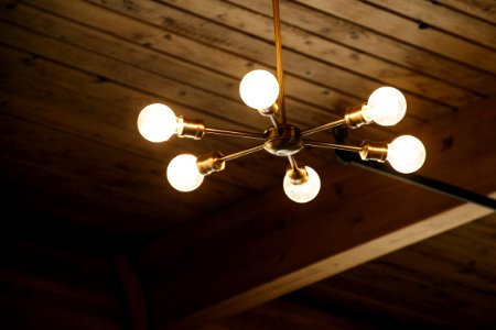 Lighted Brass Chandelier
