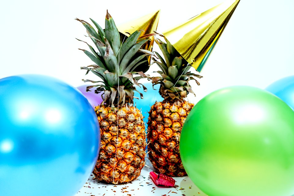 Two Pineapples And Balloons