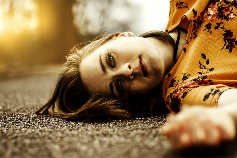 Woman Wearing Yellow Floral Top