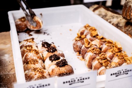 Doughnuts Served On White Tray photo