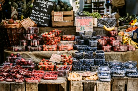 Stack Of Fruits On Container photo