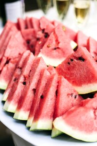 Close-Up Photography Of Sliced Watermelons photo