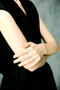 Woman In Black Sleeveless Dress
