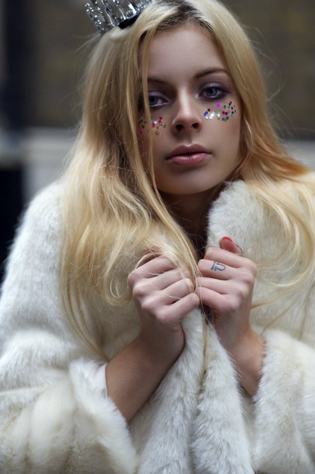 Woman In White Fur Coat