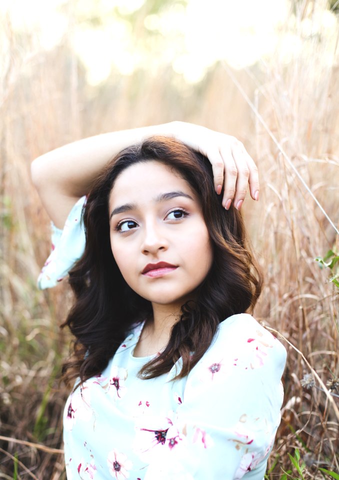 Portrait Of Woman Wearing Floral Dress photo