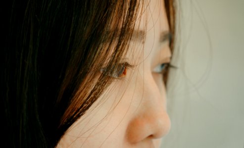 Close-up Photography Of Womans Eyes And Nose