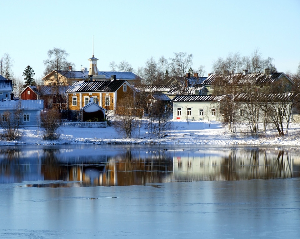 Lake water buildings photo