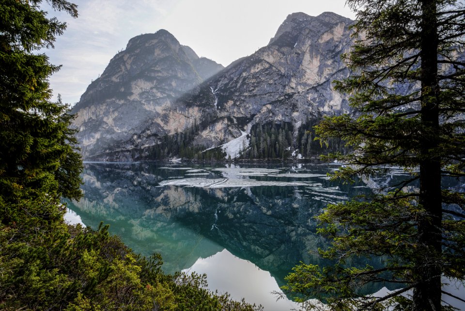 Mountains Near Body Of Water Panoramic Photo