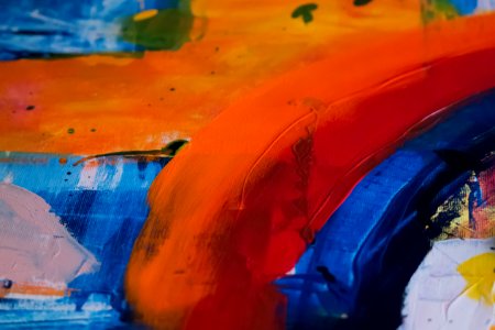 Orange And Multicolored Abstract Painting photo