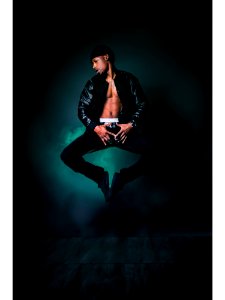 Man In Black Leather Jacket photo