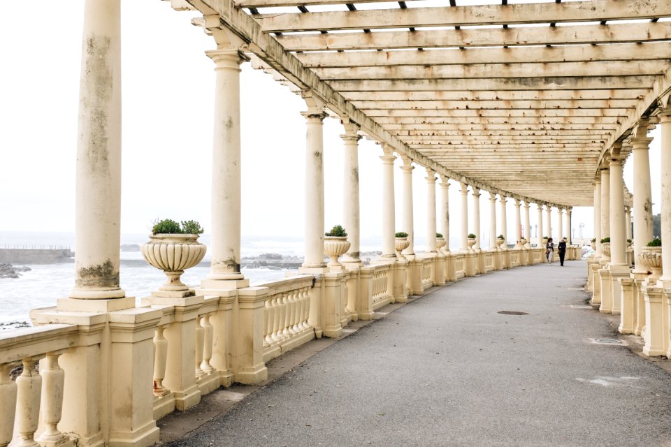 Beige Concrete Bridge Balustrade