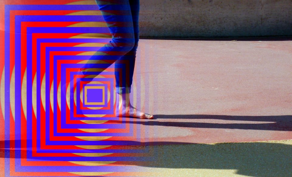Blue Red Line Modern Art