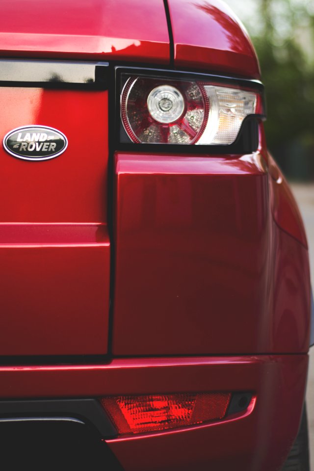 Red Land Rover Headlight