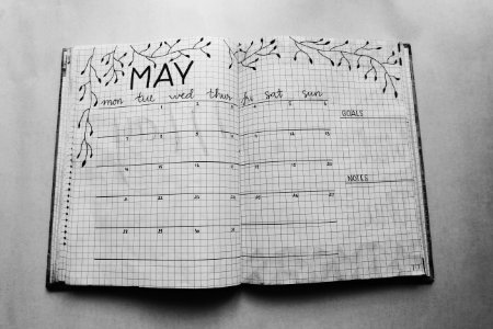 Close Photo Of May Calendar Book photo