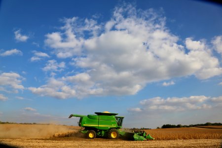 Green Harvester At Daytime photo