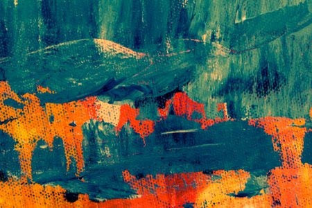 Teal And Orange Abstract Painting