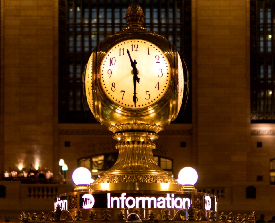 Gold Station Clock At 1130