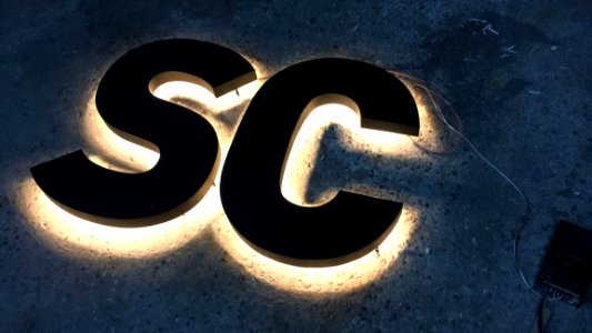 Black SC Cutout Lighted Decor
