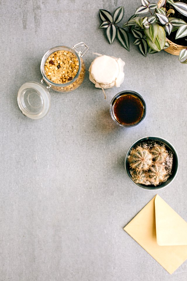 Photo Of Jars Near Tea Glass And Cactus Plant