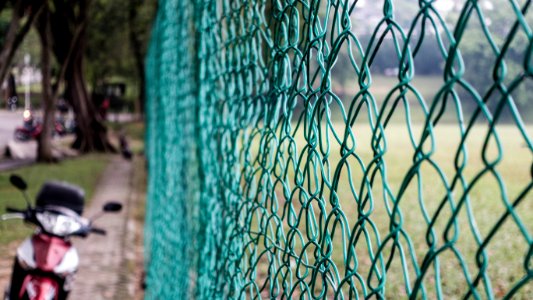 Green Cyclone Chain Fence photo