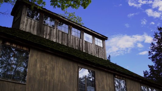 Brown Wooden House With Window Glass Under Clear Cloudy Sky photo