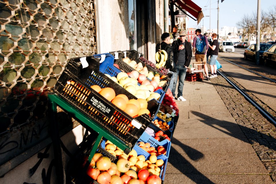 Black Plastic Basket Of Fruits