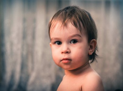 Close-up Photo Of Toddlers Face photo