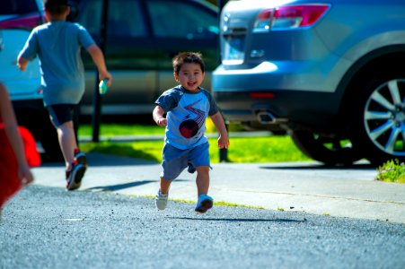 Photography Of A Kid Running photo