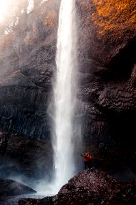 Two Man Beside Waterfall Taken At Daytime