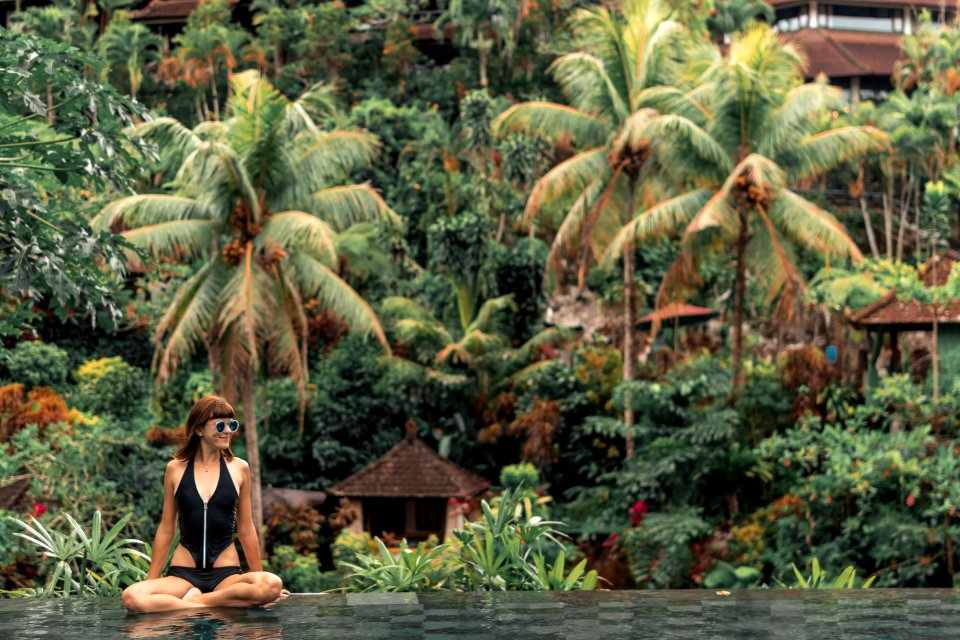 Woman Wearing Black Monokini