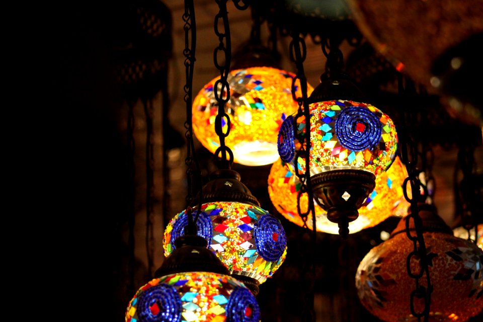 Brown Pendant Lamp Turn On