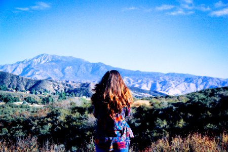 Woman Wearing Blue Clothes At Daytime