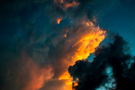 Orange Black And Blue Skies During Sunset photo